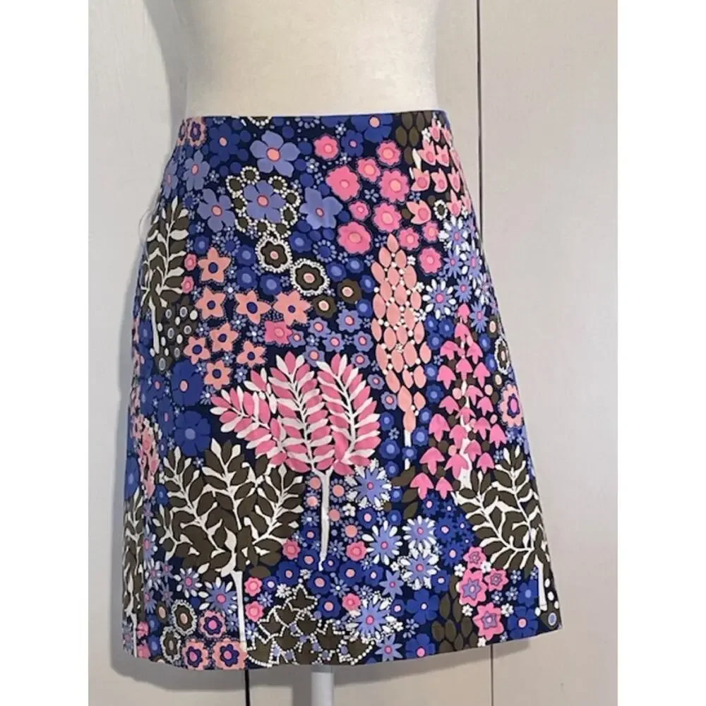 Talbots Size‎ 14P Floral Spring Summer Skirt Cotton
